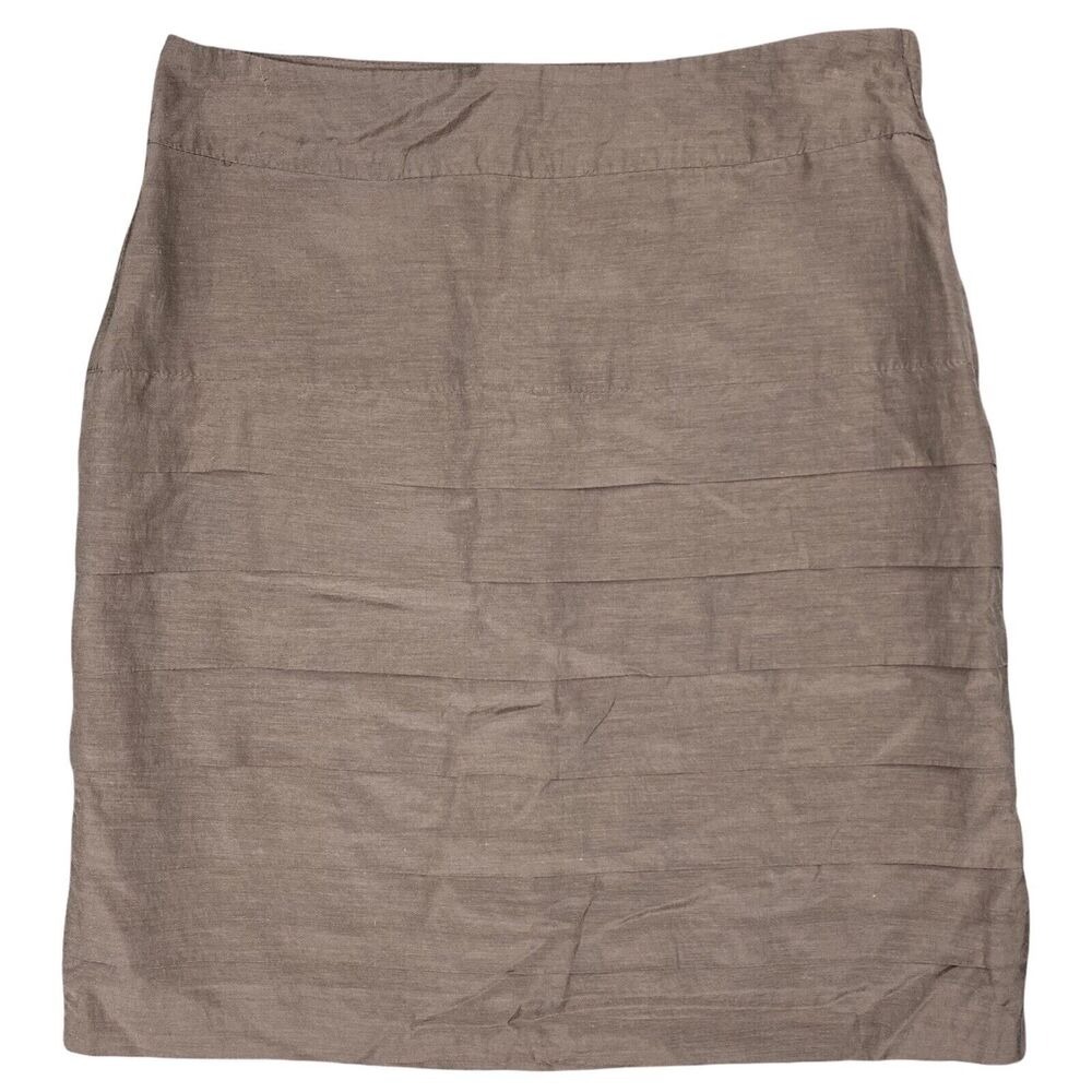 H&M Tiered Short Skirt Womens 4 Bottoms Pencil A-Line Lined Zipper Brown‎